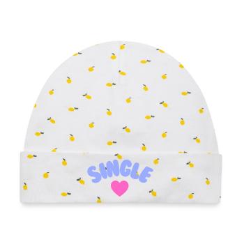 Single Selflove  - Baby Premium Organic Mütze - Weiß/Zitronengelb - Vorne