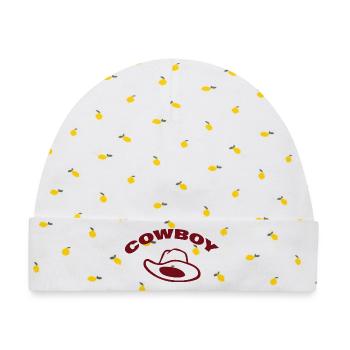COWBOY - Baby Premium Organic Mütze - Weiß/Zitronengelb - Vorne