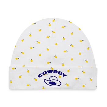 COWBOY - Baby Premium Organic Mütze - Weiß/Zitronengelb - Vorne