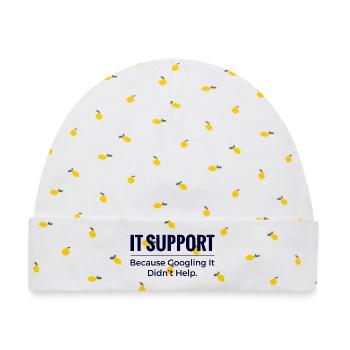 IT-Support-Shirt – Weil das Googeln nicht geholfen hat - Baby Premium Organic Mütze - Weiß/Zitronengelb - Vorne