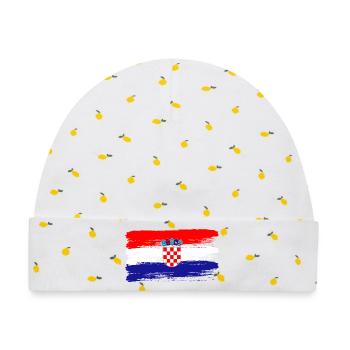 Croatian Flag Football Fan Sports Heritage - Baby Premium Organic Mütze - Weiß/Zitronengelb - Vorne