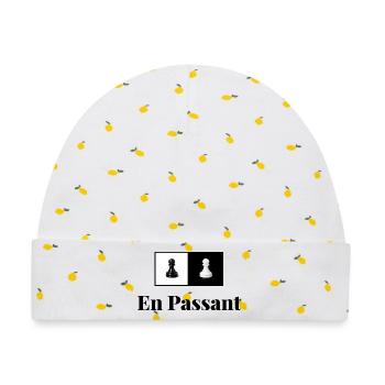 En Passant - Baby Premium Organic Mütze - Weiß/Zitronengelb - Vorne