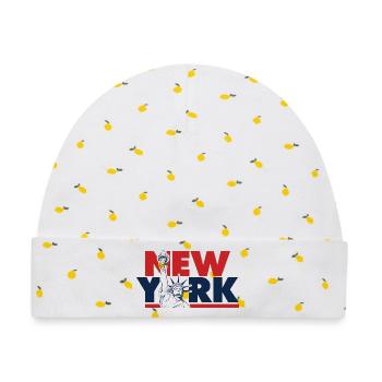New York Freiheit Grafik - Baby Premium Organic Mütze - Weiß/Zitronengelb - Vorne