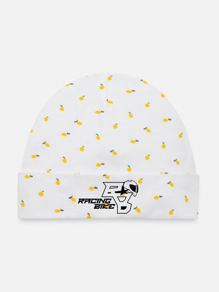RACING_BIKE03 - Baby Premium Organic Mütze - Weiß/Zitronengelb