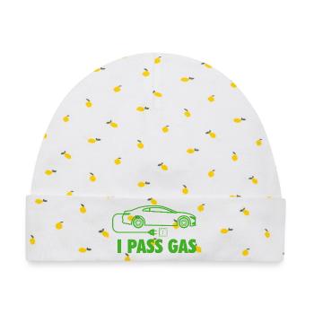 Ich passiere Benzin-Elektroauto EV Null-Emissions-Wortspiel - Baby Premium Organic Mütze - Weiß/Zitronengelb - Vorne
