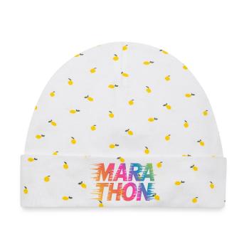 Marathon Gradient Sprintfarben - Baby Premium Organic Mütze - Weiß/Zitronengelb - Vorne