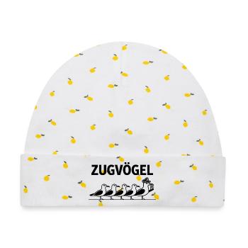  Zugvögel Bahn Schaffner Möwen Cartoon Eisenbahn - Baby Premium Organic Mütze - Weiß/Zitronengelb - Vorne