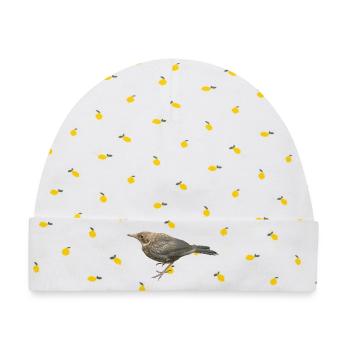 Amsel Jungvogel - Baby Premium Organic Mütze - Weiß/Zitronengelb - Vorne
