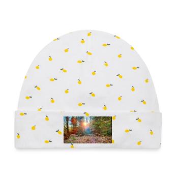 Sonnenlicht im Herbstwald - Baby Premium Organic Mütze - Weiß/Zitronengelb - Vorne