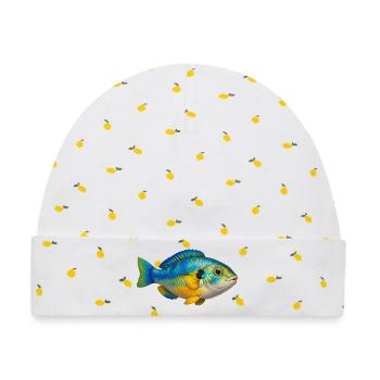 Bunter Fisch Aquarium Liebhaber - Baby Premium Organic Mütze - Weiß/Zitronengelb - Vorne
