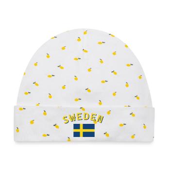 Schweden - Baby Premium Organic Mütze - Weiß/Zitronengelb - Vorne