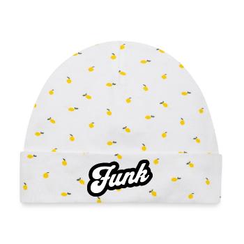 Funk Retro Skript - Baby Premium Organic Mütze - Weiß/Zitronengelb - Vorne