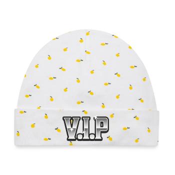 VIP - Baby Premium Organic Mütze - Weiß/Zitronengelb - Vorne
