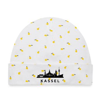 Kassel Skyline - Baby Premium Organic Mütze - Weiß/Zitronengelb - Vorne