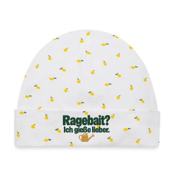 Ragebait? Ich gieße lieber. Pflanzenhumor - Baby Premium Organic Mütze - Weiß/Zitronengelb - Vorne