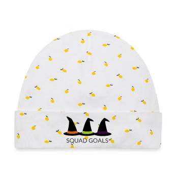 Hexen-Trio Squad Goals - Baby Premium Organic Mütze - Weiß/Zitronengelb - Vorne