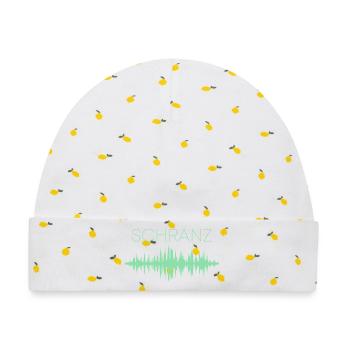 Schranz Techno Geschenk - Baby Premium Organic Mütze - Weiß/Zitronengelb - Vorne