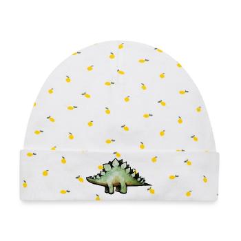 Smaragd-Stego in Aquarell - Baby Premium Organic Mütze - Weiß/Zitronengelb - Vorne