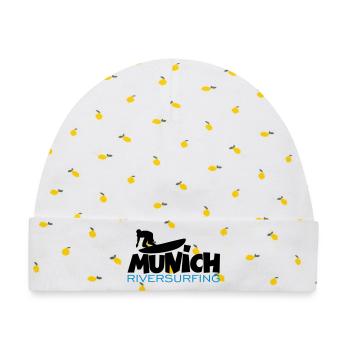 Munich Riversurfing München Surfer - Baby Premium Organic Mütze - Weiß/Zitronengelb - Vorne
