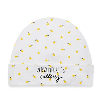 Adventure's calling - Baby Premium Organic Mütze - Weiß/Zitronengelb - Vorne