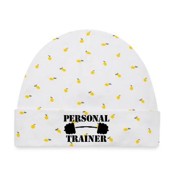 personal trainer - Baby Premium Organic Mütze - Weiß/Zitronengelb - Vorne