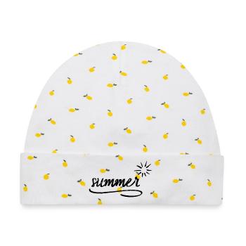summer - Baby Premium Organic Mütze - Weiß/Zitronengelb - Vorne