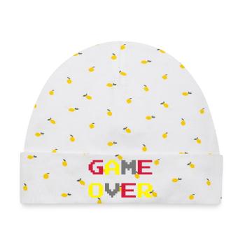 Game Over / Geek / Gaming / Gamer / Gamer / Player - Baby Premium Organic Mütze - Weiß/Zitronengelb - Vorne