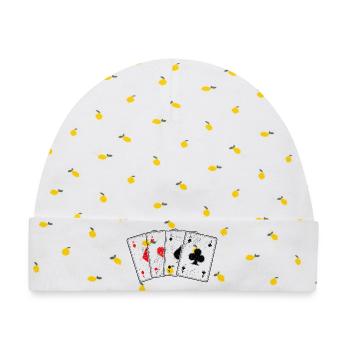 Karo- Herz- Pik- Kreuz-As Kartenspiel Poker Profi - Baby Premium Organic Mütze - Weiß/Zitronengelb - Vorne
