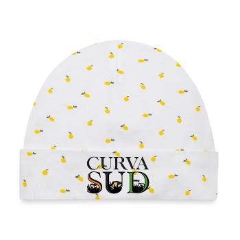 Curva Sud - Baby Premium Organic Mütze - Weiß/Zitronengelb - Vorne