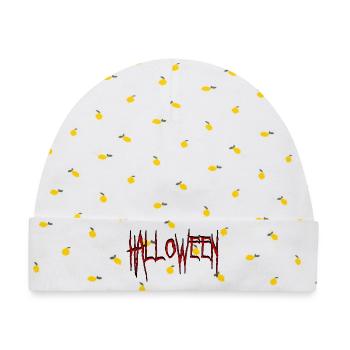 Halloween in Horror Schrift - Baby Premium Organic Mütze - Weiß/Zitronengelb - Vorne