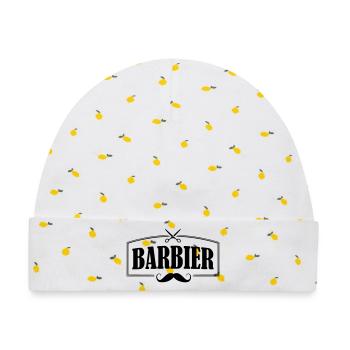 barber barbier shirt - Baby Premium Organic Mütze - Weiß/Zitronengelb - Vorne
