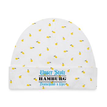 Hamburg , Tradition , Stolz und Ehre (25) - Baby Premium Organic Mütze - Weiß/Zitronengelb - Vorne