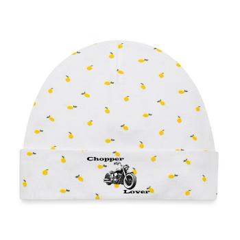 Chopper Lover - Baby Premium Organic Mütze - Weiß/Zitronengelb - Vorne