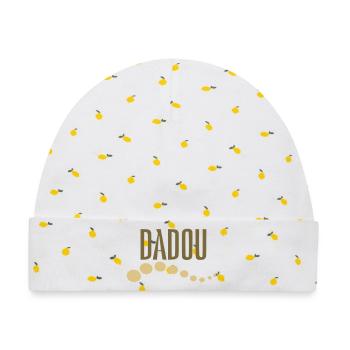 Dadou - Baby Premium Organic Mütze - Weiß/Zitronengelb - Vorne