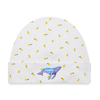 Buckelwal Aquarell - Baby Premium Organic Mütze - Weiß/Zitronengelb - Vorne