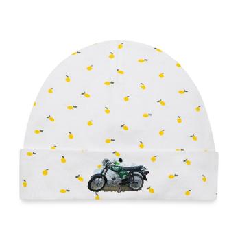 Moped - Baby Premium Organic Mütze - Weiß/Zitronengelb - Vorne