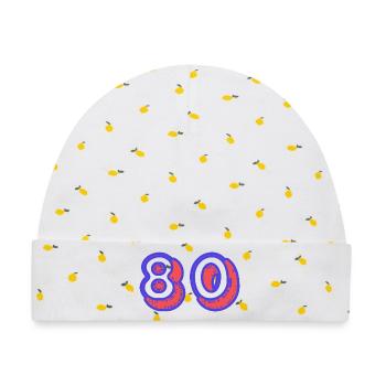 80. 80 JAHRE. 80-JÄHRIGES JUBILÄUM. 80. GEBURTSTAG. - Baby Premium Organic Mütze - Weiß/Zitronengelb - Vorne