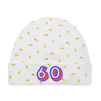 60. 60 JAHRE. 60. JAHRESTAG. 60. GEBURTSTAG. - Baby Premium Organic Mütze - Weiß/Zitronengelb - Vorne