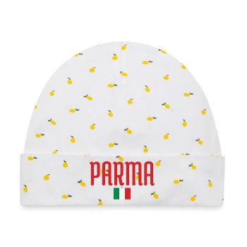 Parma Italien Flagge Design - Baby Premium Organic Mütze - Weiß/Zitronengelb - Vorne