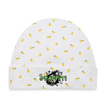Graffiti - Baby Premium Organic Mütze - Weiß/Zitronengelb - Vorne