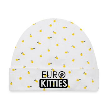 Eurokitties  - Baby Premium Organic Mütze - Weiß/Zitronengelb - Vorne