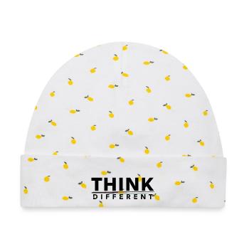 Befähigung von Think Different Motivationsdesign - Baby Premium Organic Mütze - Weiß/Zitronengelb - Vorne