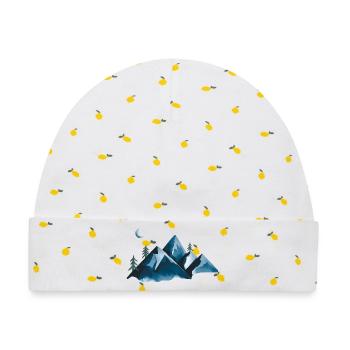 Mondbeschienene Berglandschaft - Baby Premium Organic Mütze - Weiß/Zitronengelb - Vorne