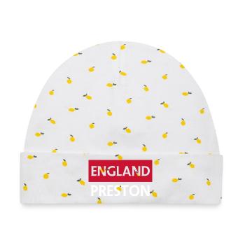 England Preston Logo-Design - Baby Premium Organic Mütze - Weiß/Zitronengelb - Vorne