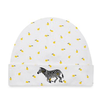 Zebra - Baby Premium Organic Mütze - Weiß/Zitronengelb - Vorne