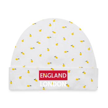 England London Stadtbild Illustration - Baby Premium Organic Mütze - Weiß/Zitronengelb - Vorne