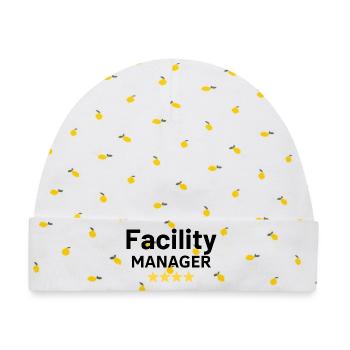 Facility Manager - Baby Premium Organic Mütze - Weiß/Zitronengelb - Vorne