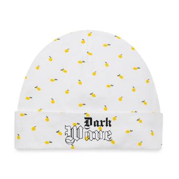Dark Wave Musik Gothic Typografie - Baby Premium Organic Mütze - Weiß/Zitronengelb - Vorne