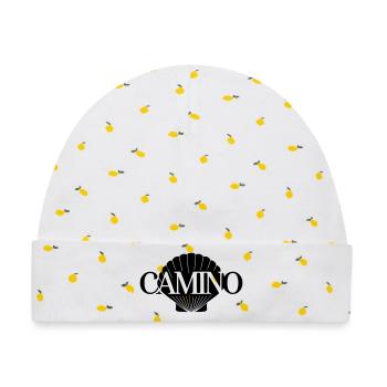 Camino Shell - Baby Premium Organic Mütze - Weiß/Zitronengelb - Vorne