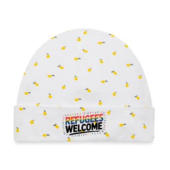 Refugees Welcome - Cool Pride Logo - Baby Premium Organic Mütze - Weiß/Zitronengelb - Vorne